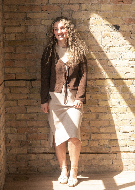 Multi Tie Front Knit Cardigan FF Layering Essentials