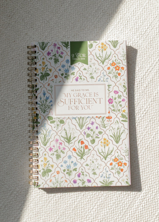 My Grace Is Sufficient Floral Spiral Notebook Gifts