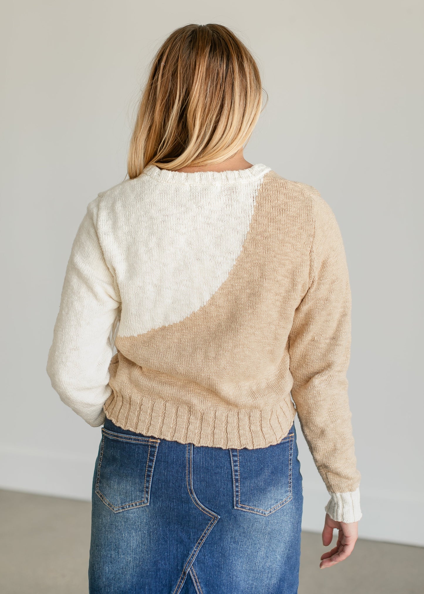 Nadria Colorblock Sweater FF Tops