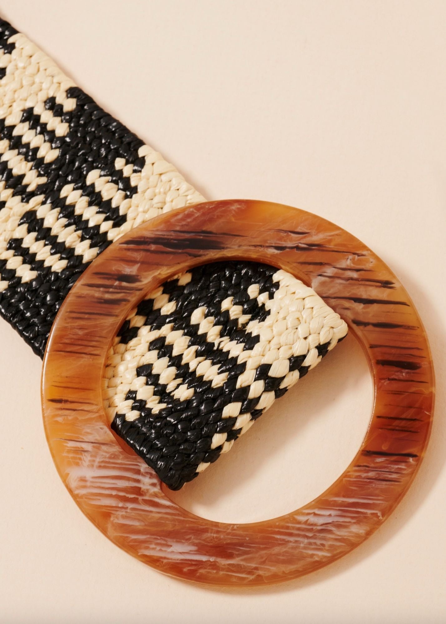 Natural and Black Straw Belt Accessories