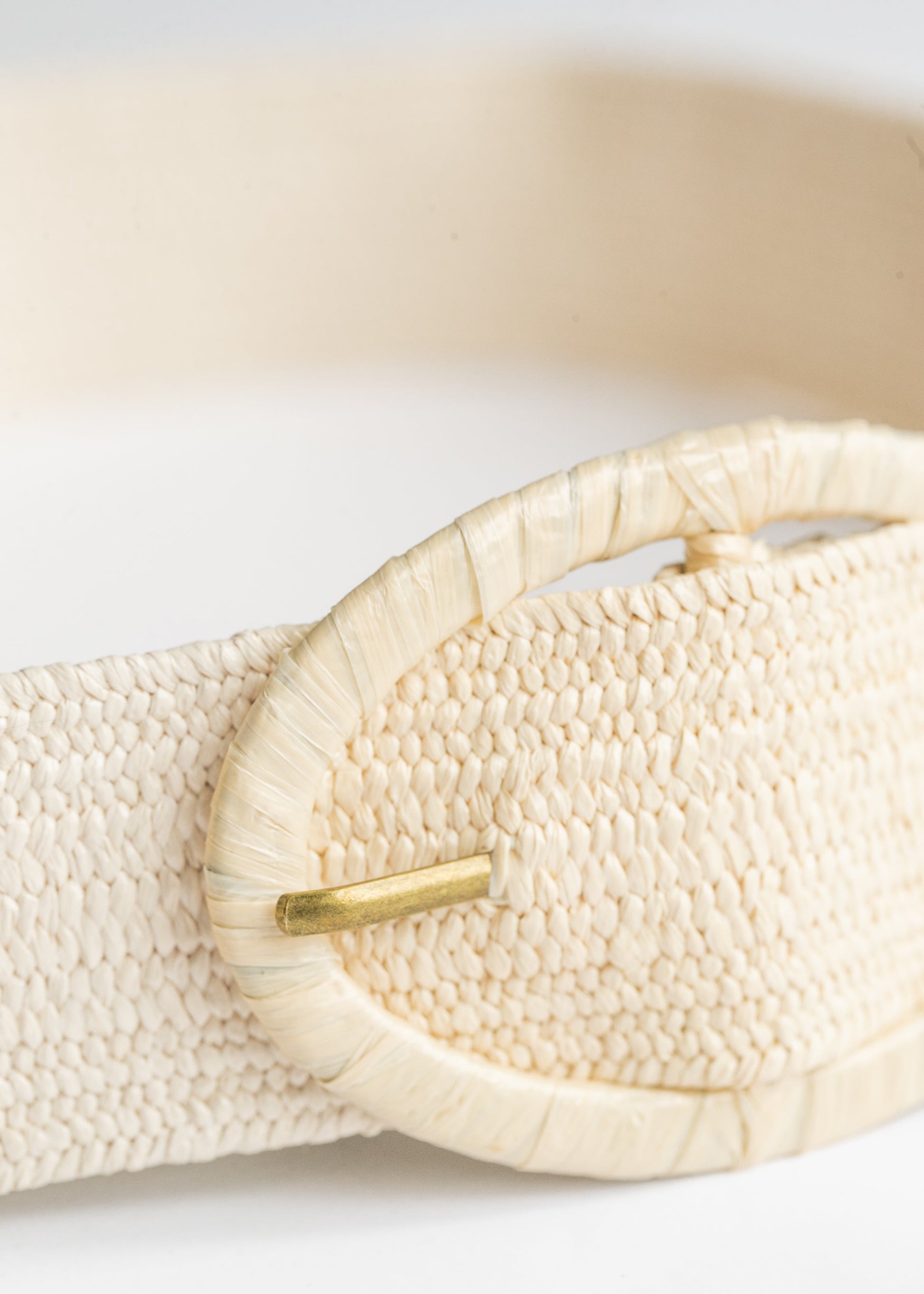Natural Raffia Oval Buckle Belt Accessories
