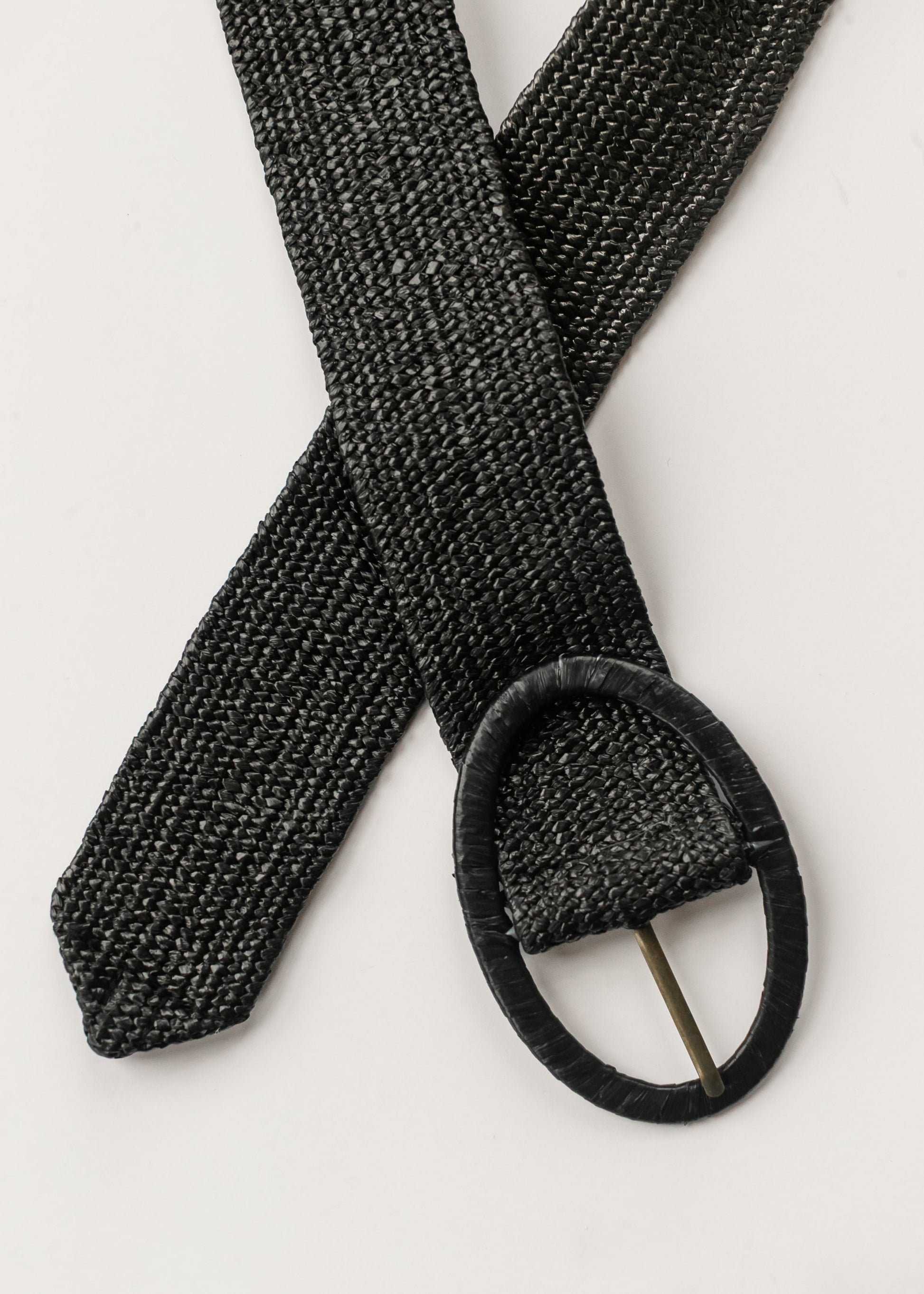 Natural Raffia Oval Buckle Belt Accessories