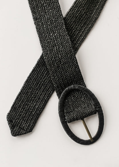 Natural Raffia Oval Buckle Belt Accessories