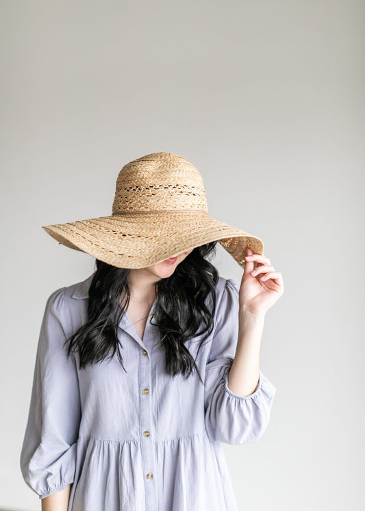 Natural Wide Brim Straw Sunhat Accessories