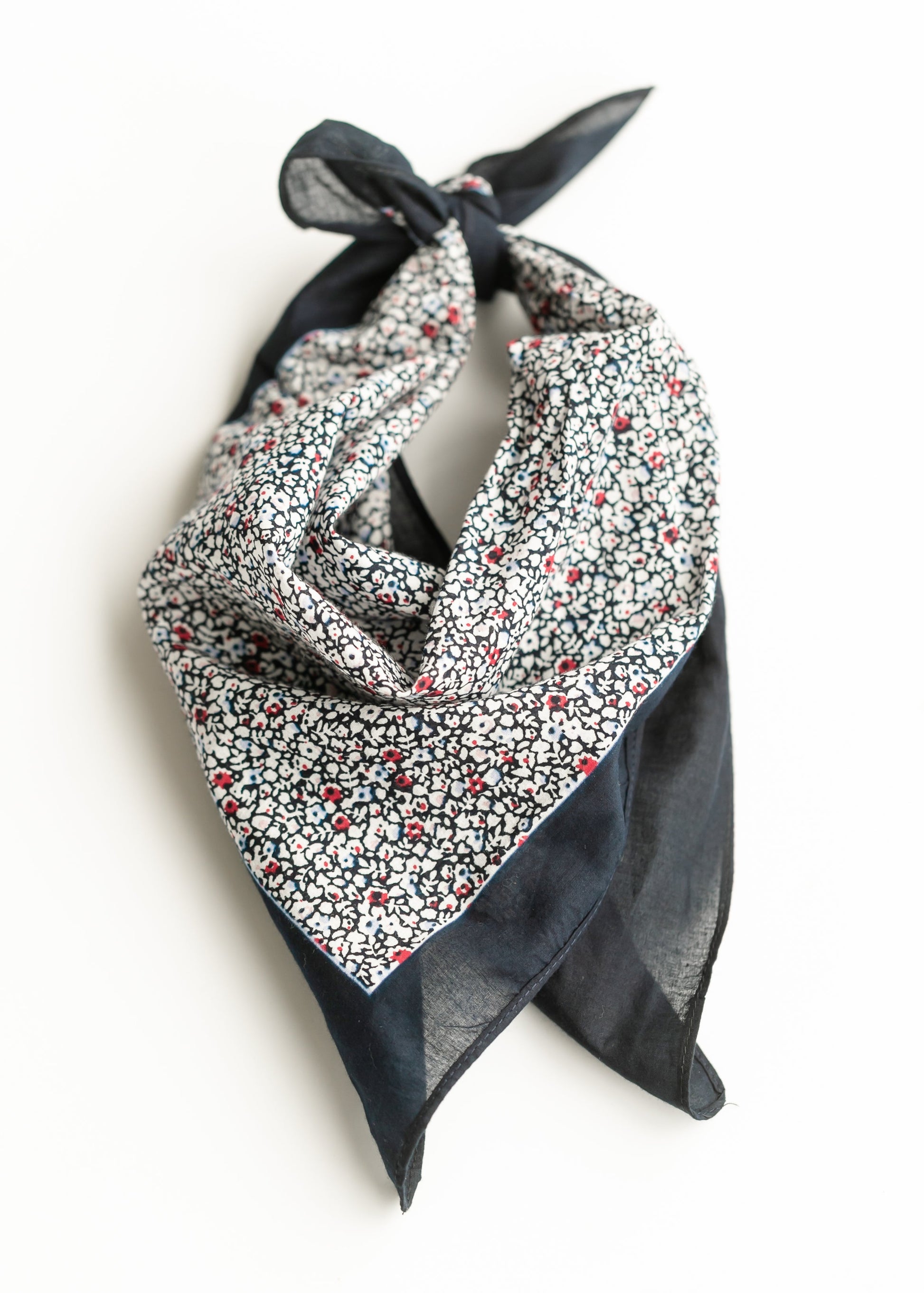 Navy Floral Cotton Bandana Accessories