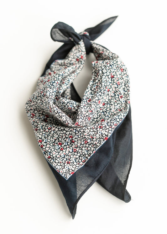 Navy Floral Cotton Bandana Accessories