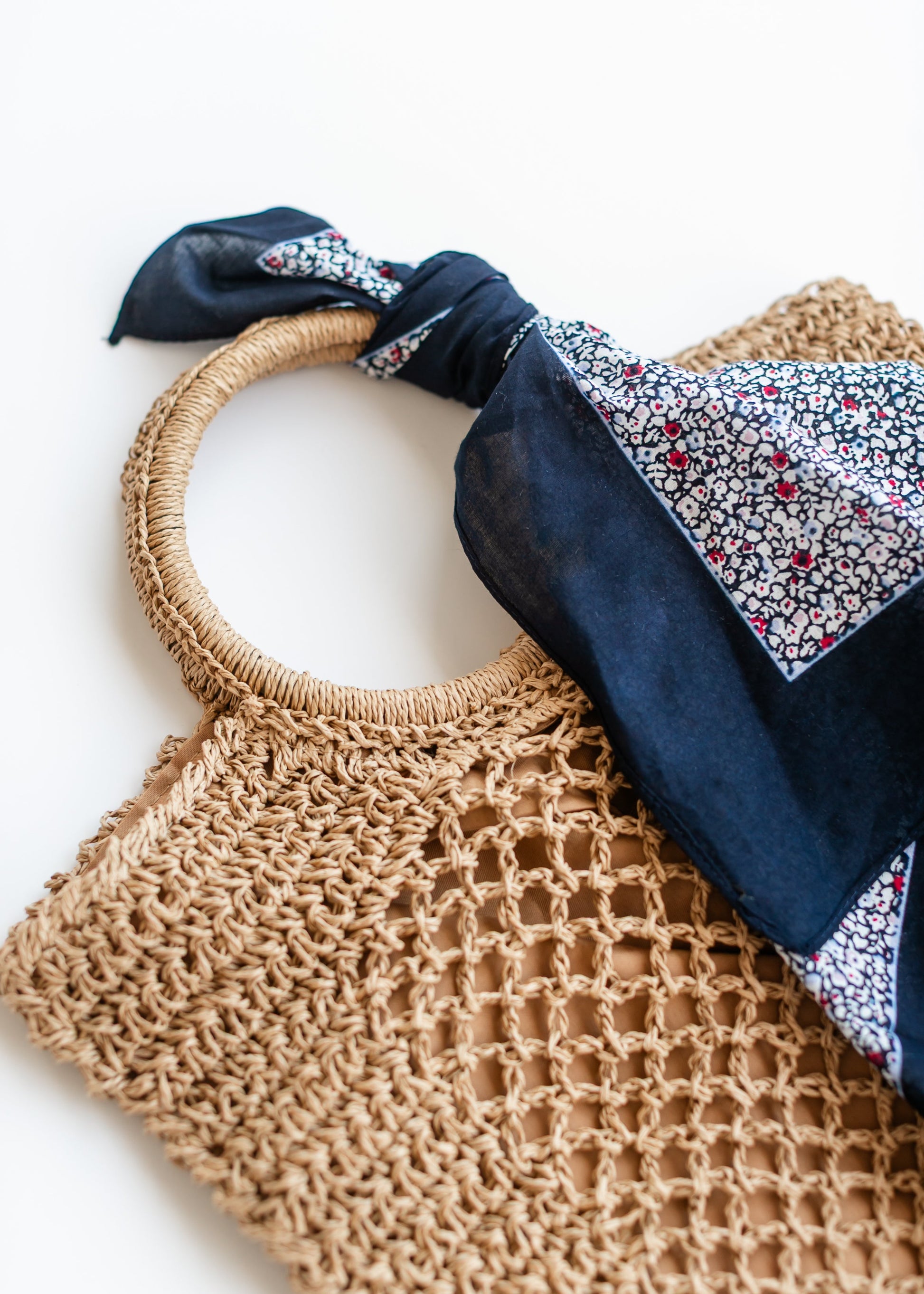 Navy Floral Cotton Bandana Accessories