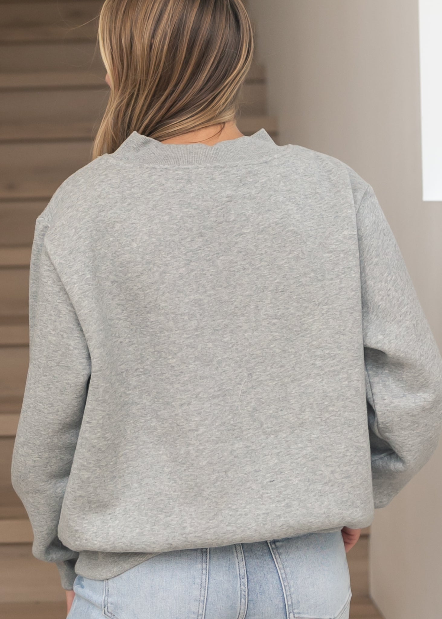 Nelly Crewneck Gray Sweatshirt FF Tops