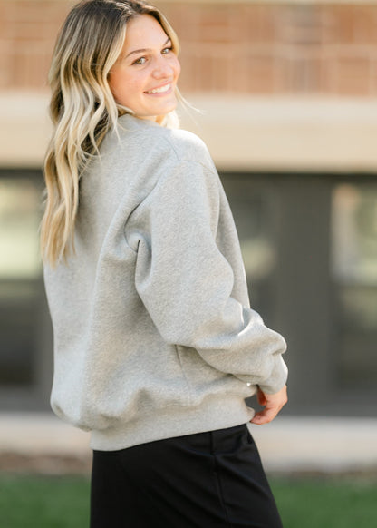 Nelly Crewneck Gray Sweatshirt FF Tops
