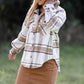 Neutral Plaid Shacket FF Tops