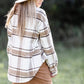 Neutral Plaid Shacket FF Tops