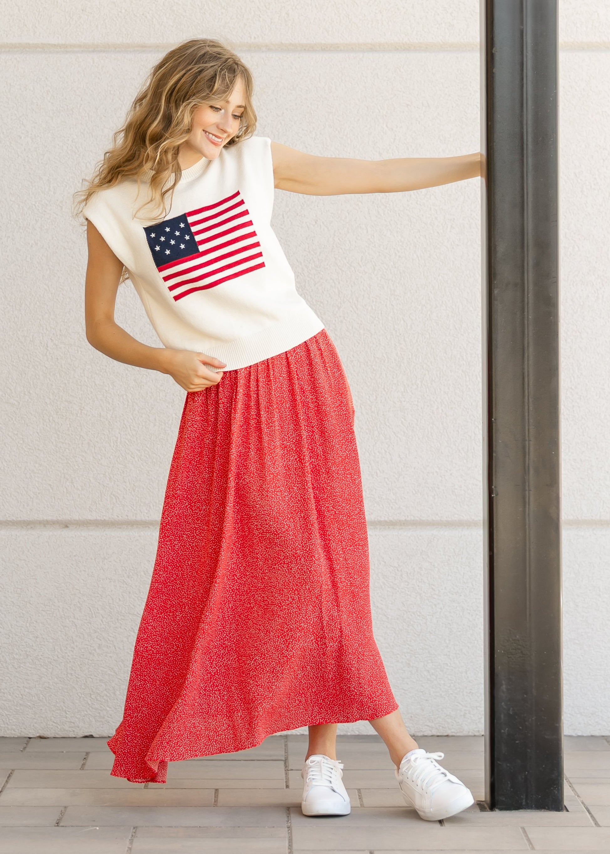 Nina Elastic Waist Flowy Midi Skirt FF Skirts