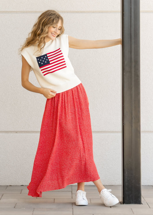 Nina Elastic Waist Flowy Midi Skirt FF Skirts