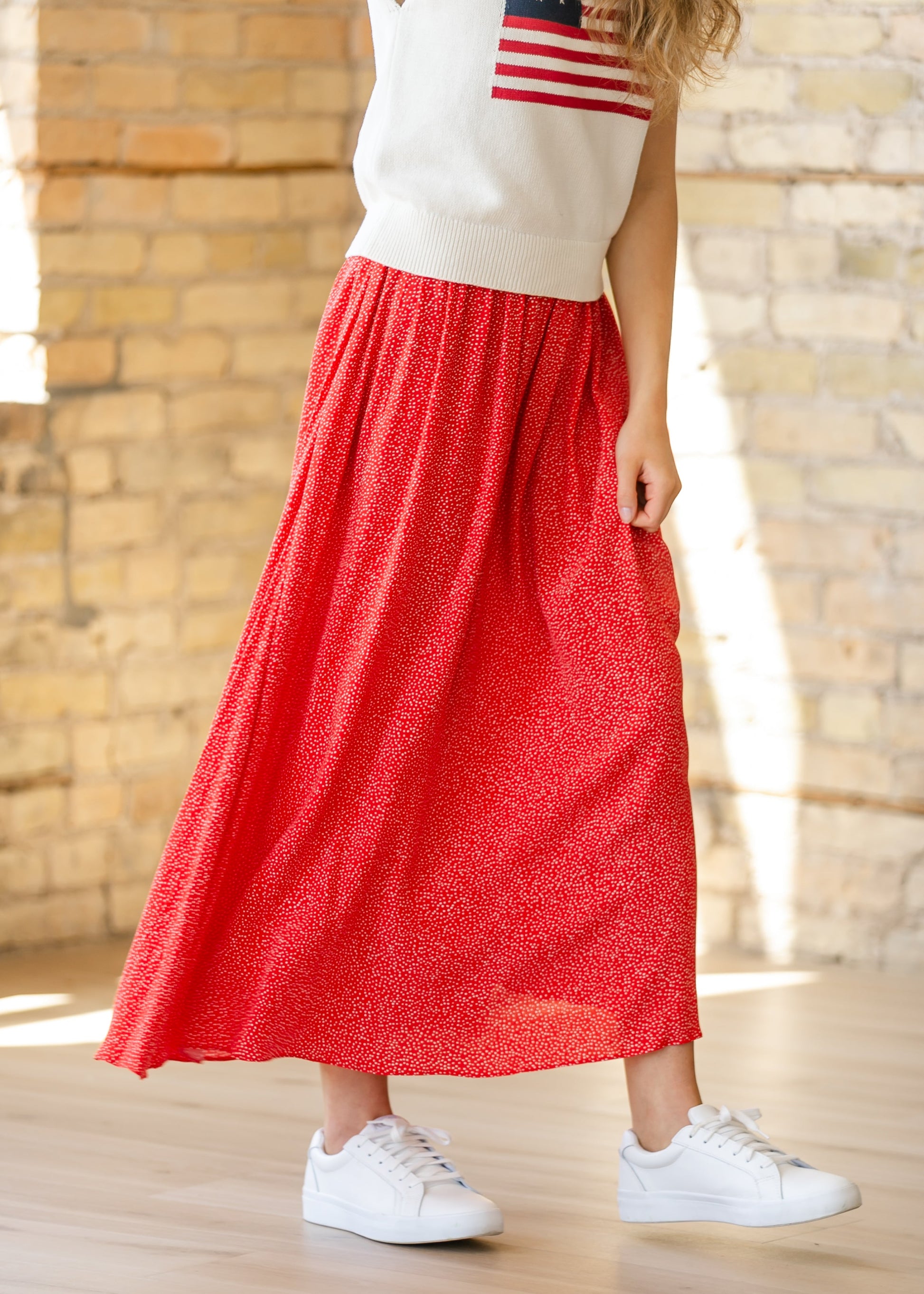 Nina Elastic Waist Flowy Midi Skirt FF Skirts