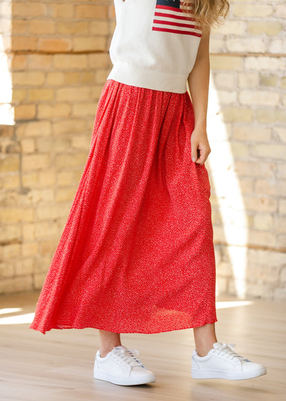 Nina Elastic Waist Flowy Midi Skirt FF Skirts