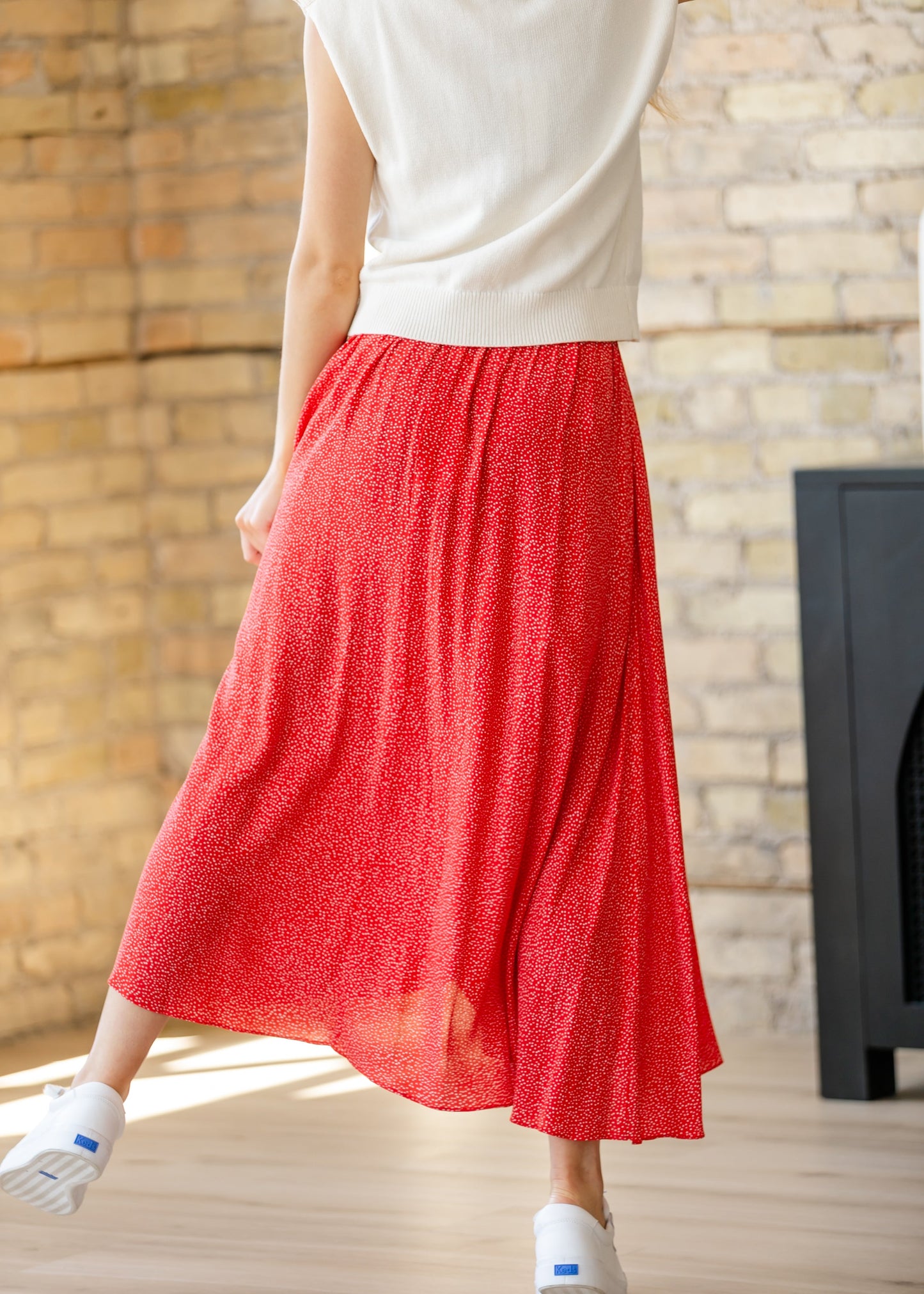 Nina Elastic Waist Flowy Midi Skirt FF Skirts