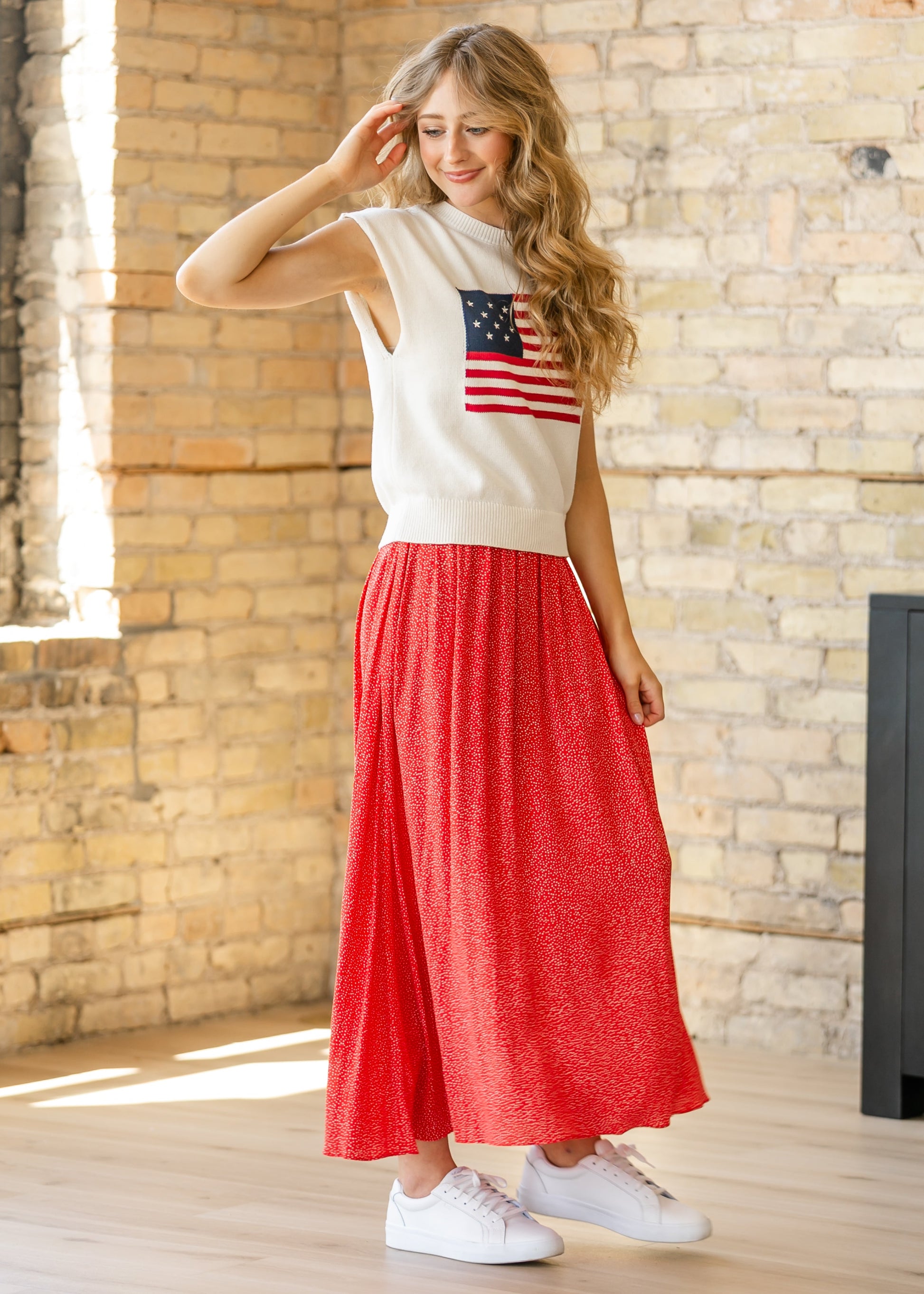 Nina Elastic Waist Flowy Midi Skirt FF Skirts