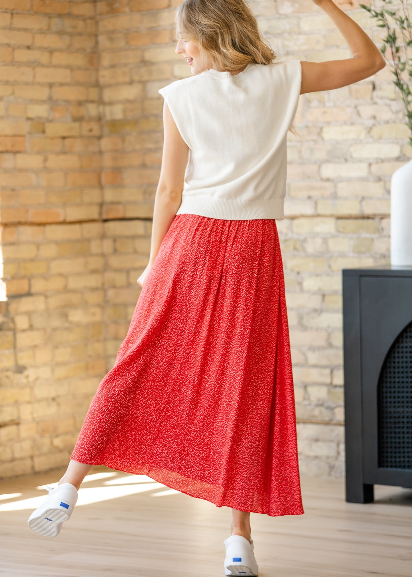 Nina Elastic Waist Flowy Midi Skirt FF Skirts