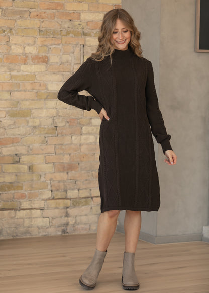 Noelle Chocolate Sweater Midi Dress IC Dresses