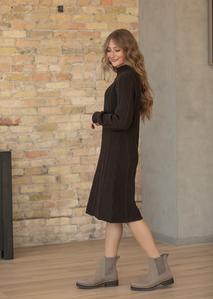 Noelle Chocolate Sweater Midi Dress IC Dresses
