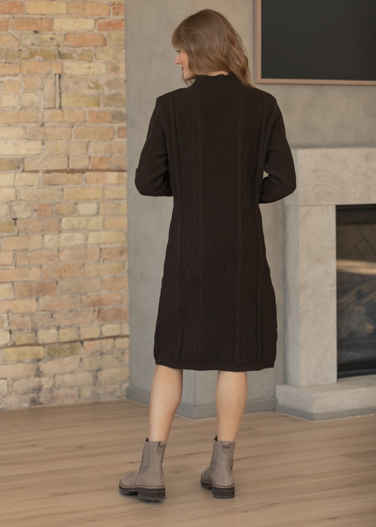 Noelle Chocolate Sweater Midi Dress IC Dresses