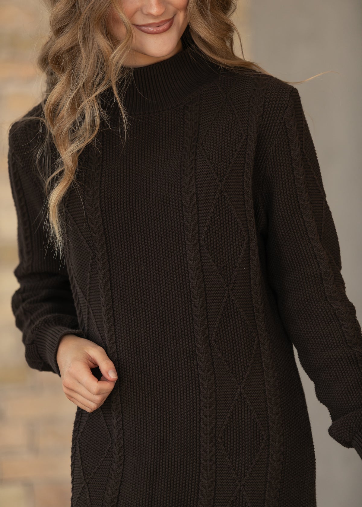 Noelle Chocolate Sweater Midi Dress IC Dresses
