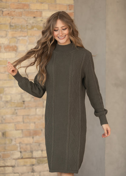 Noelle Olive Sweater Midi Dress IC Dresses
