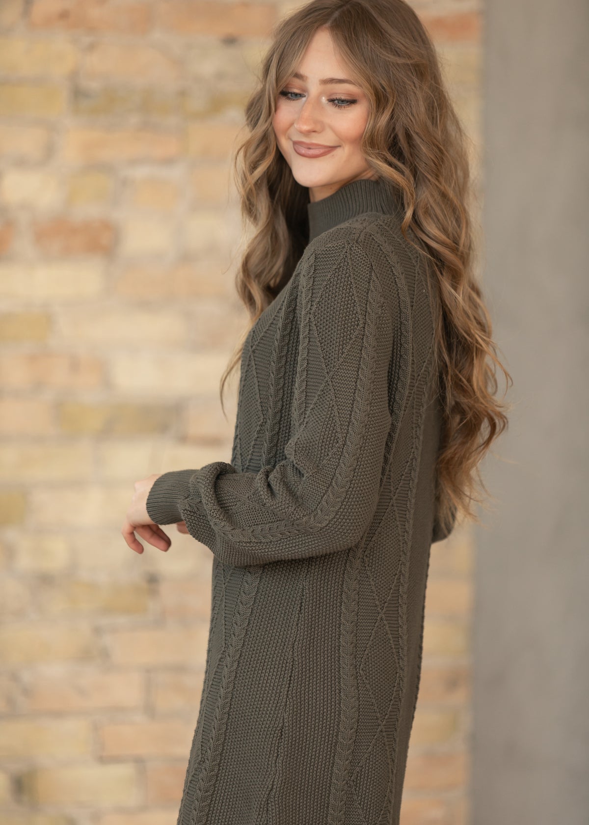 Noelle Olive Sweater Midi Dress IC Dresses