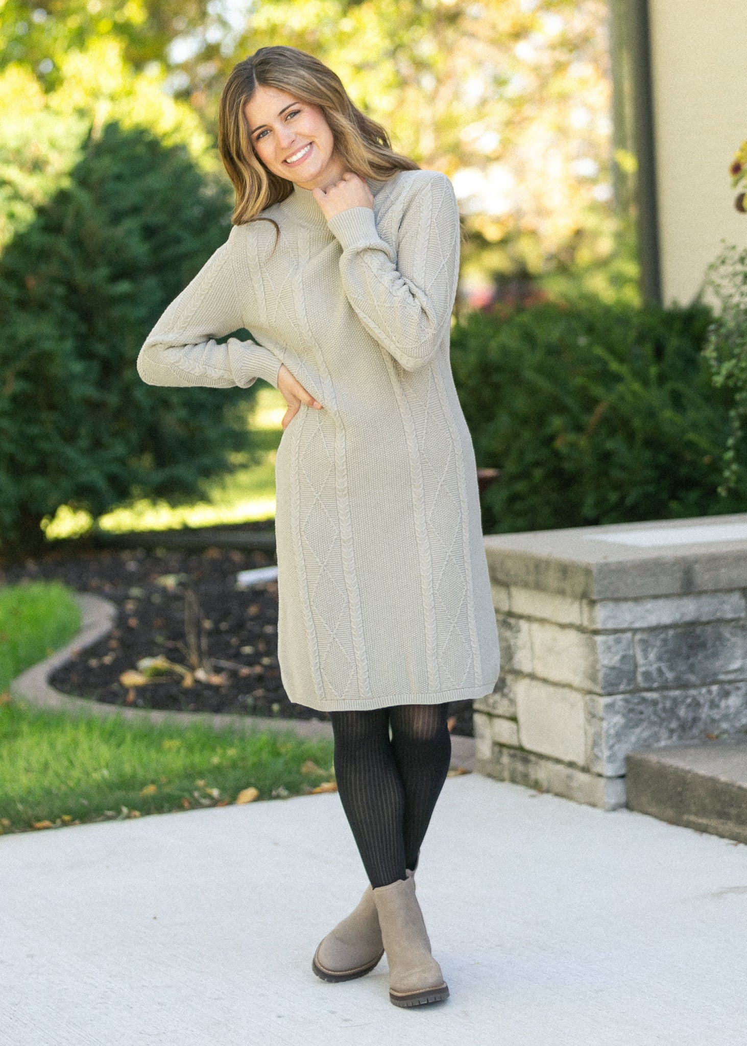 knee length dresses for ladies Noelle Sweater Midi Dress