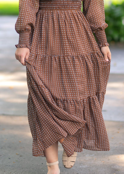 Notched Collar Paisley Maxi Dress FF Dresses