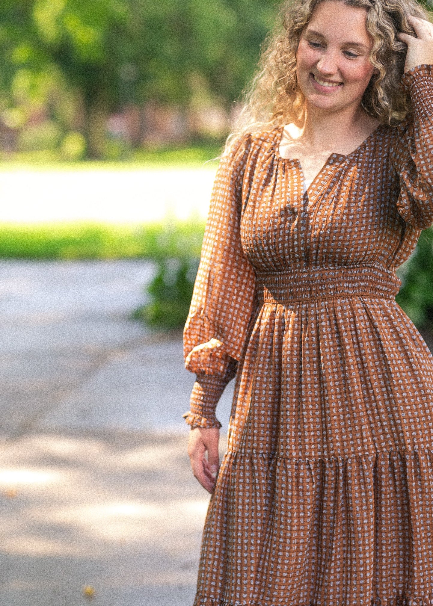 Notched Collar Paisley Maxi Dress FF Dresses