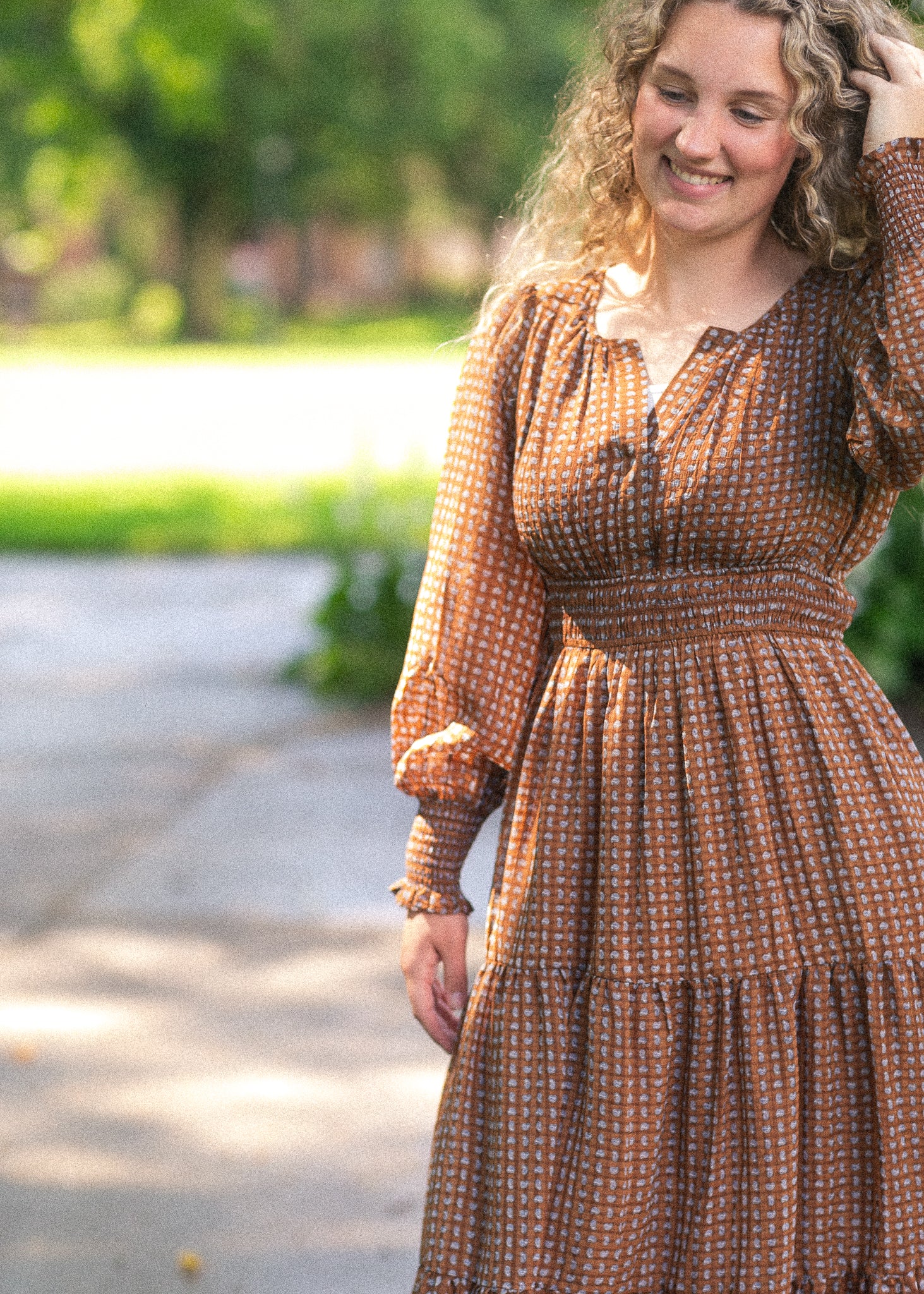 Notched Collar Paisley Maxi Dress FF Dresses