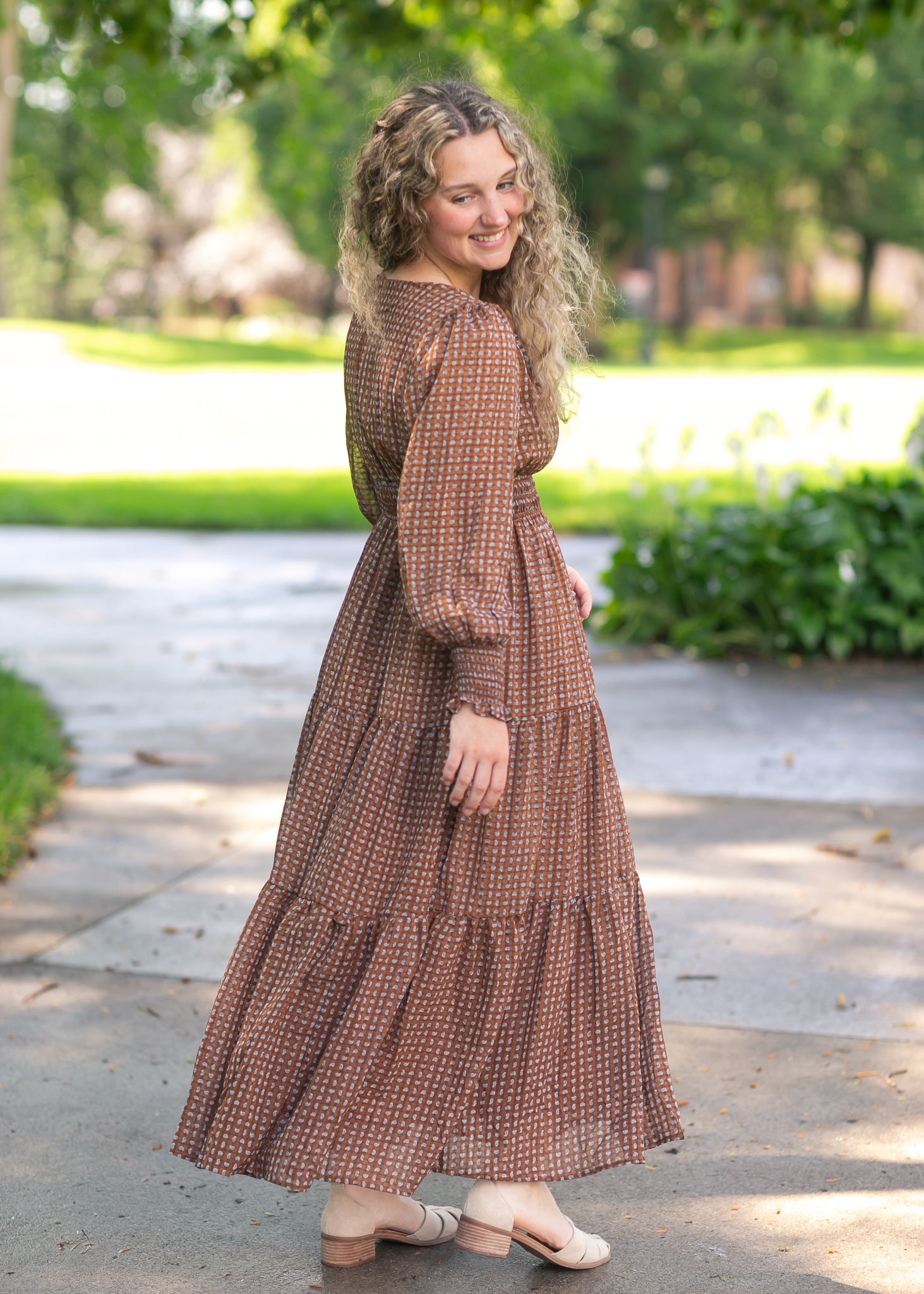 Notched Collar Paisley Maxi Dress FF Dresses