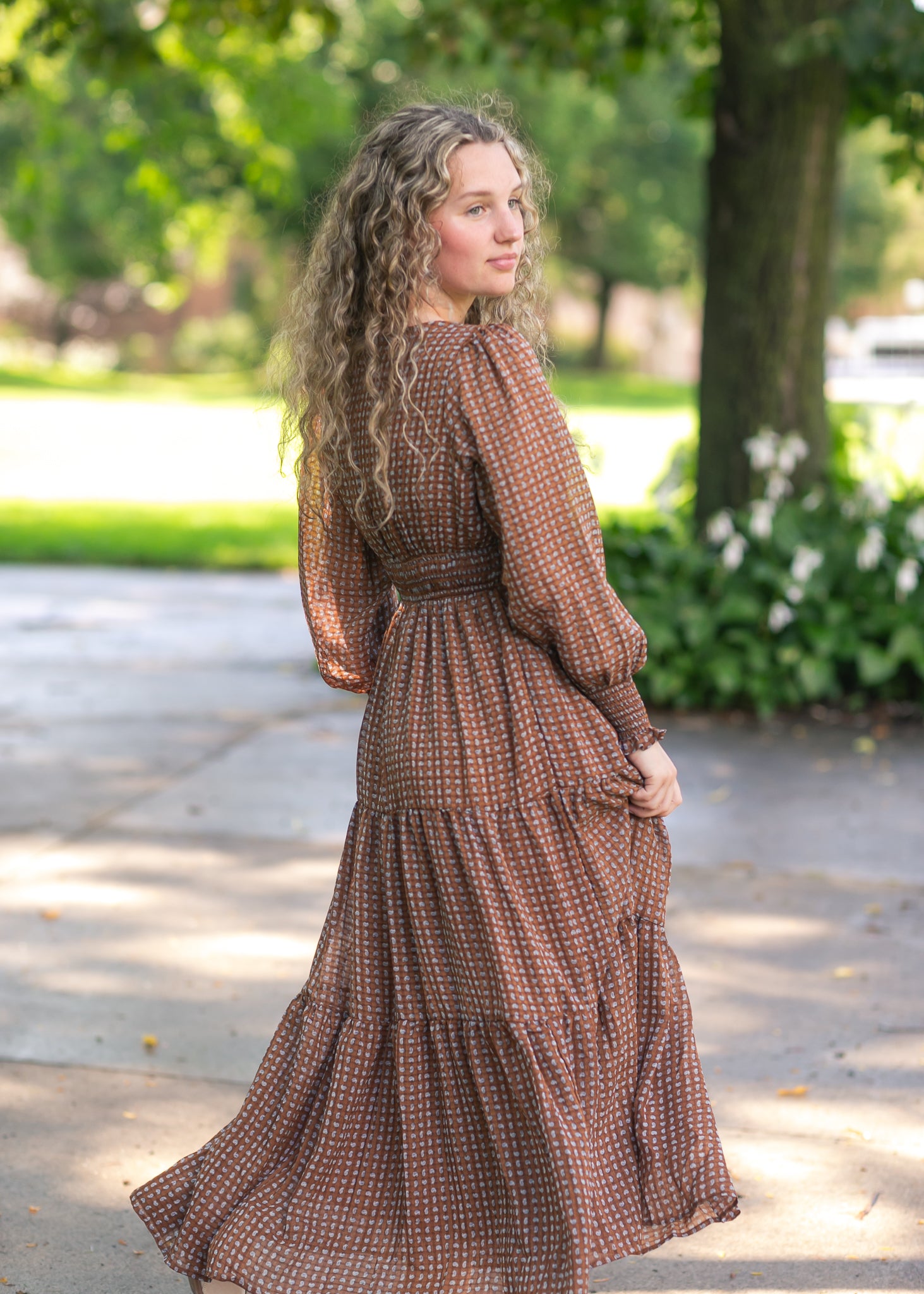 Notched Collar Paisley Maxi Dress FF Dresses