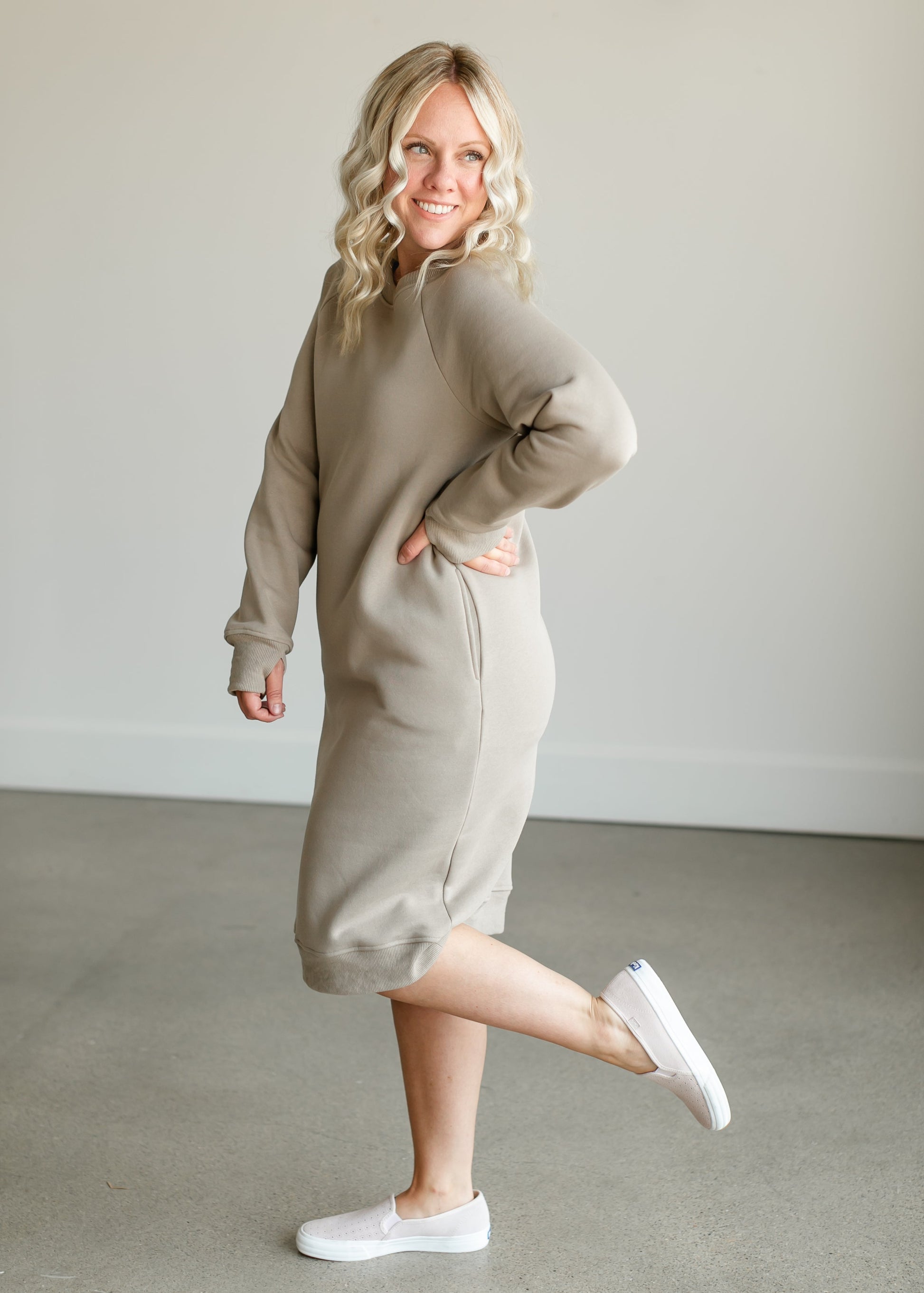 Nova Crewneck Sweatshirt Dress-42" IC Dresses