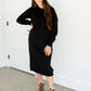 Nova Crewneck Sweatshirt Dress-46" IC Dresses Black / XS