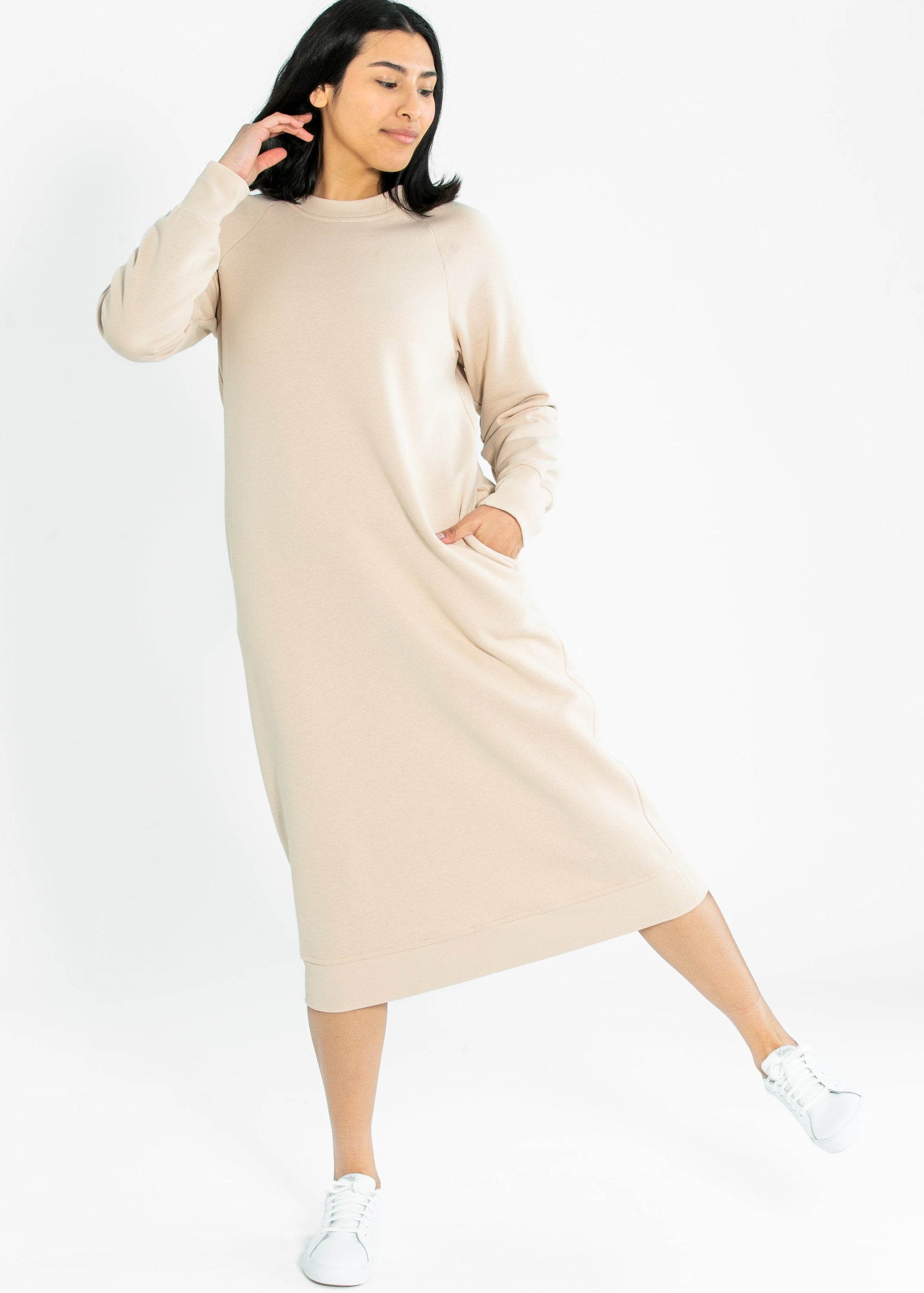 Long Sleeve Sweatshirt Dress Women's Oversized Sweatshirt Dress With Hood, Turtleneck Long Long Sleeve Sweatshirt Dress Women's Oversized Sweatshirt Dress With Hood, Turtleneck Long