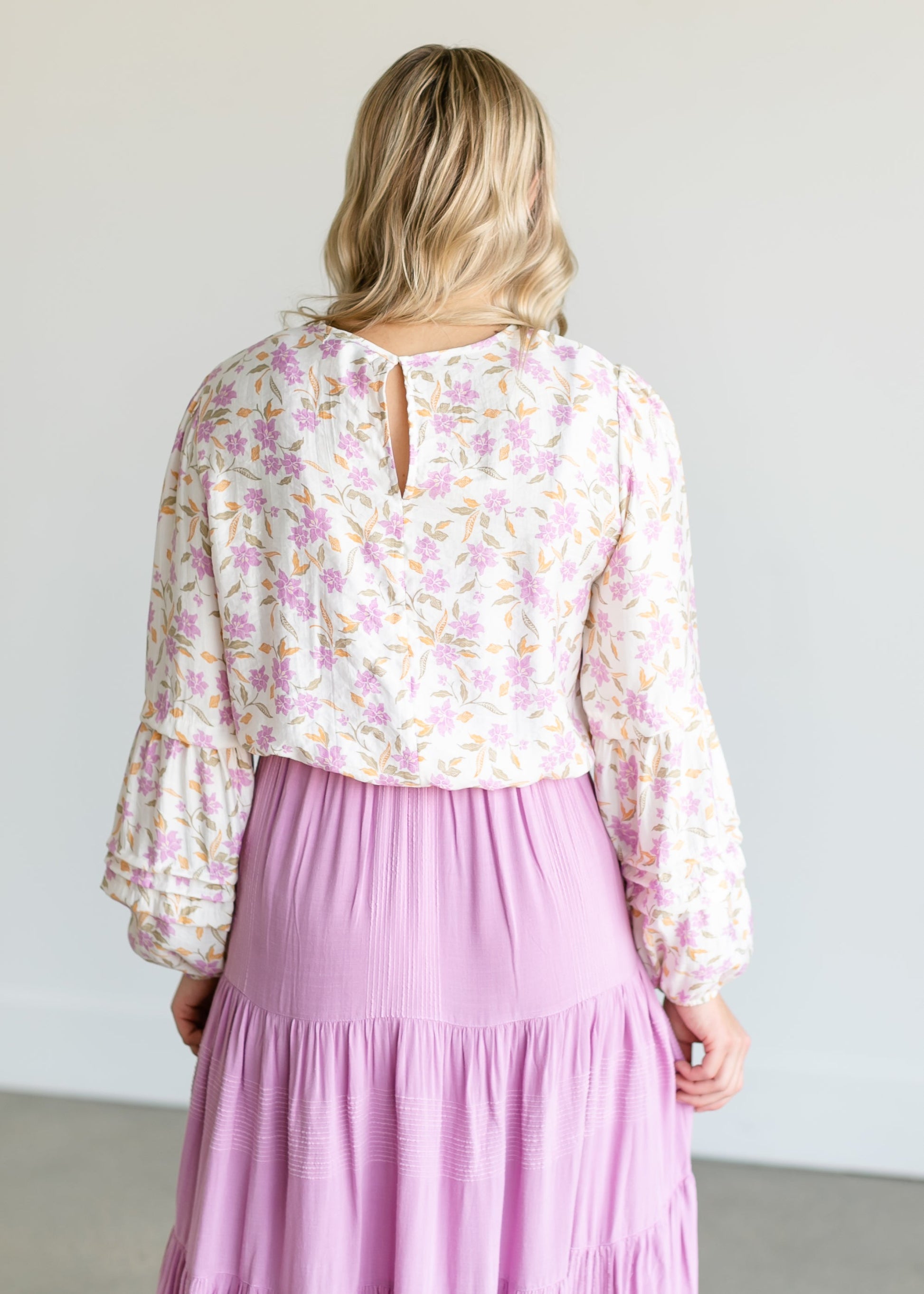 Nylah Tropical Floral Long Sleeve Top FF Tops
