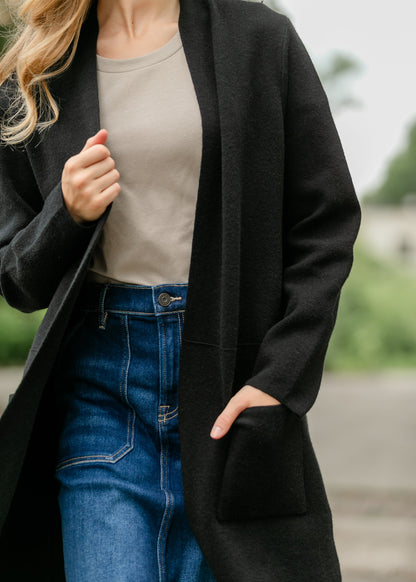 Oaklyn Ultra Soft Coat FF Tops Black / S/M