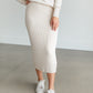 Oatmeal Knit Sweater Set FF Tops Sweater Skirt / S