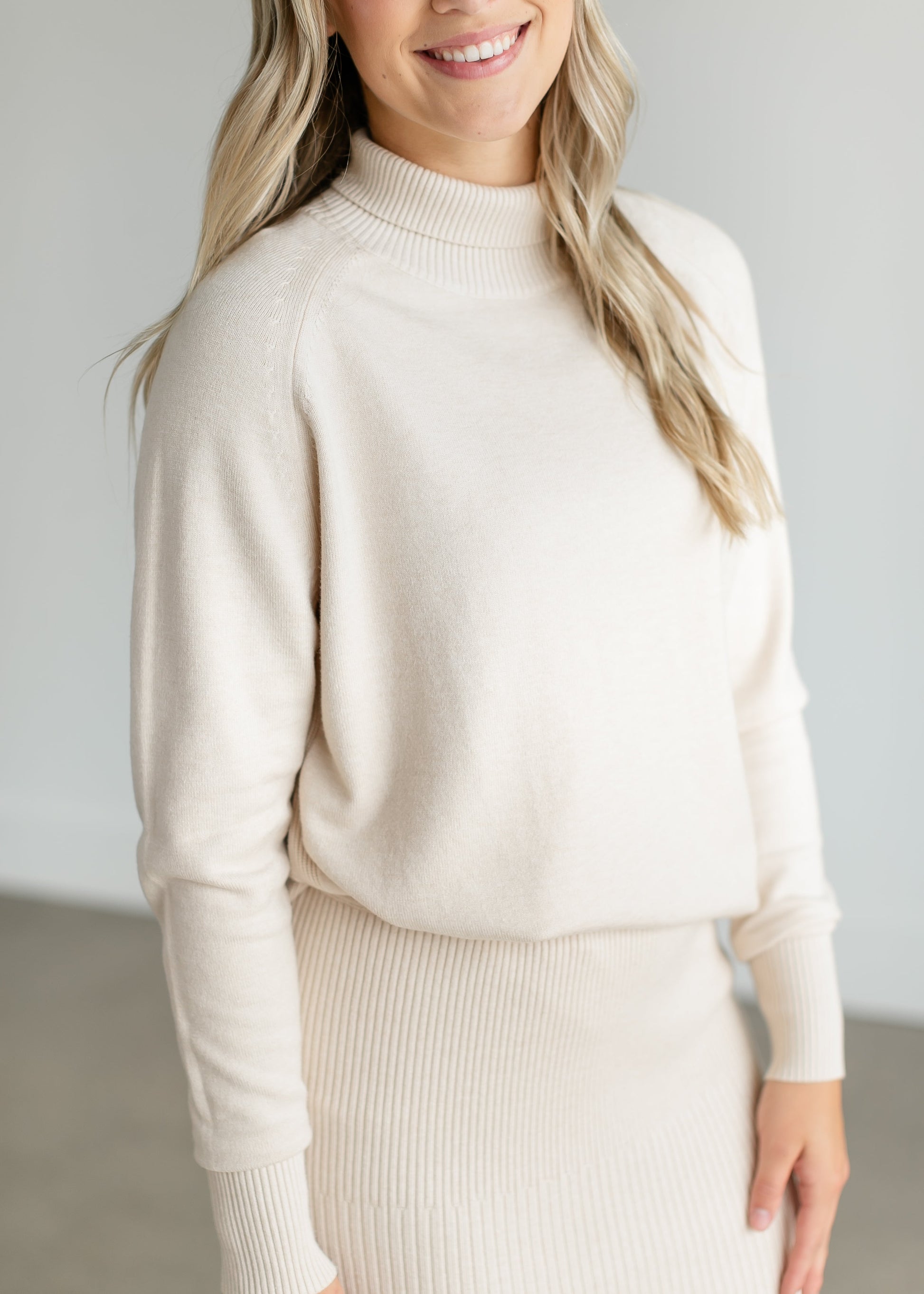 Oatmeal Knit Sweater Set FF Tops Sweater Top / S