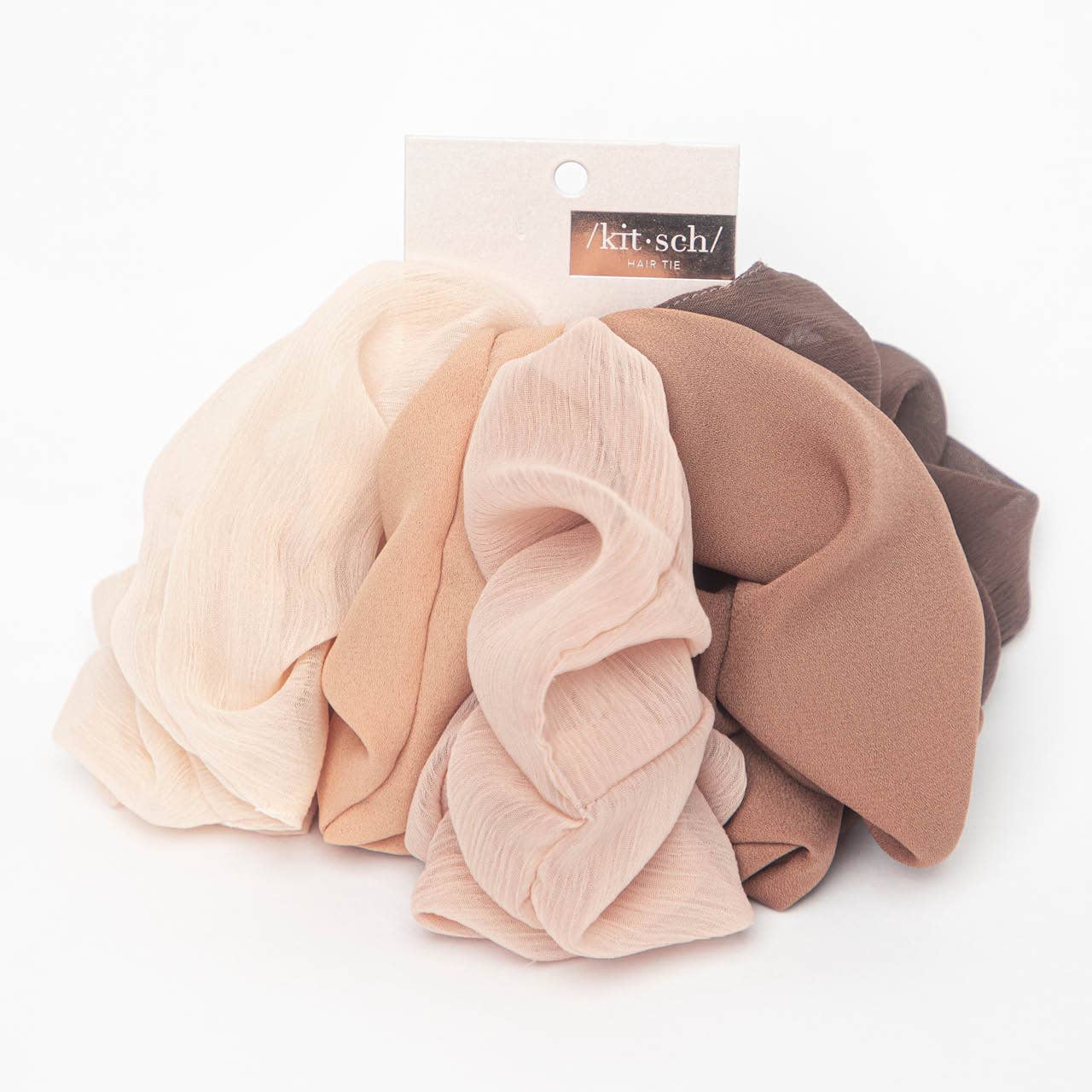 OLD LISTING - Terra Cotta Crepe Scrunchies - Set of 5 Accessories