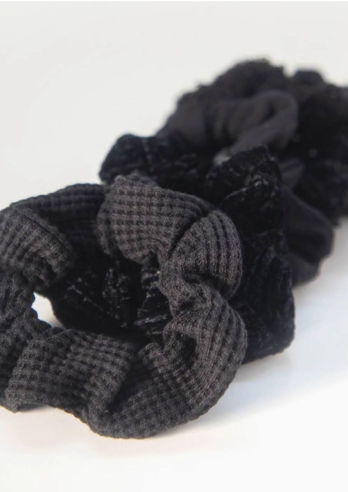 OLD LISTING - Textured Scrunchie 5 Pack -FINAL SALE Accessories Black