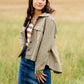 Olive Green High-Low Button Up Utility Jacket - FINAL SALE FF Tops