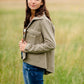 Olive Green High-Low Button Up Utility Jacket - FINAL SALE FF Tops
