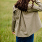 Olive Green High-Low Button Up Utility Jacket - FINAL SALE FF Tops