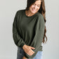 Olive Soft Crewneck Pullover Top FF Tops