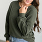 Olive Soft Crewneck Pullover Top FF Tops