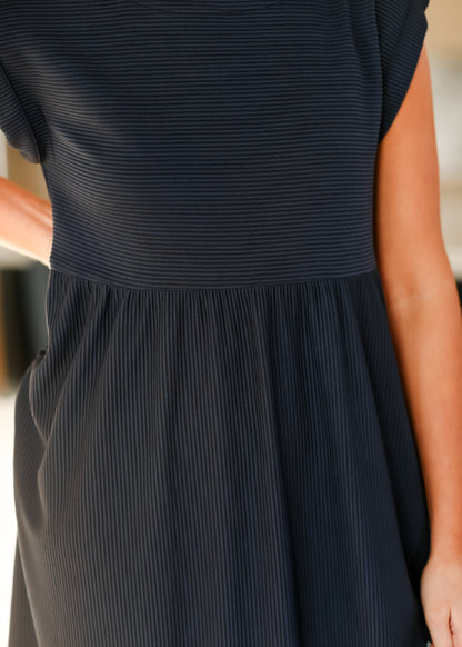 Olivia A-line Solid Midi Dress IC Dresses