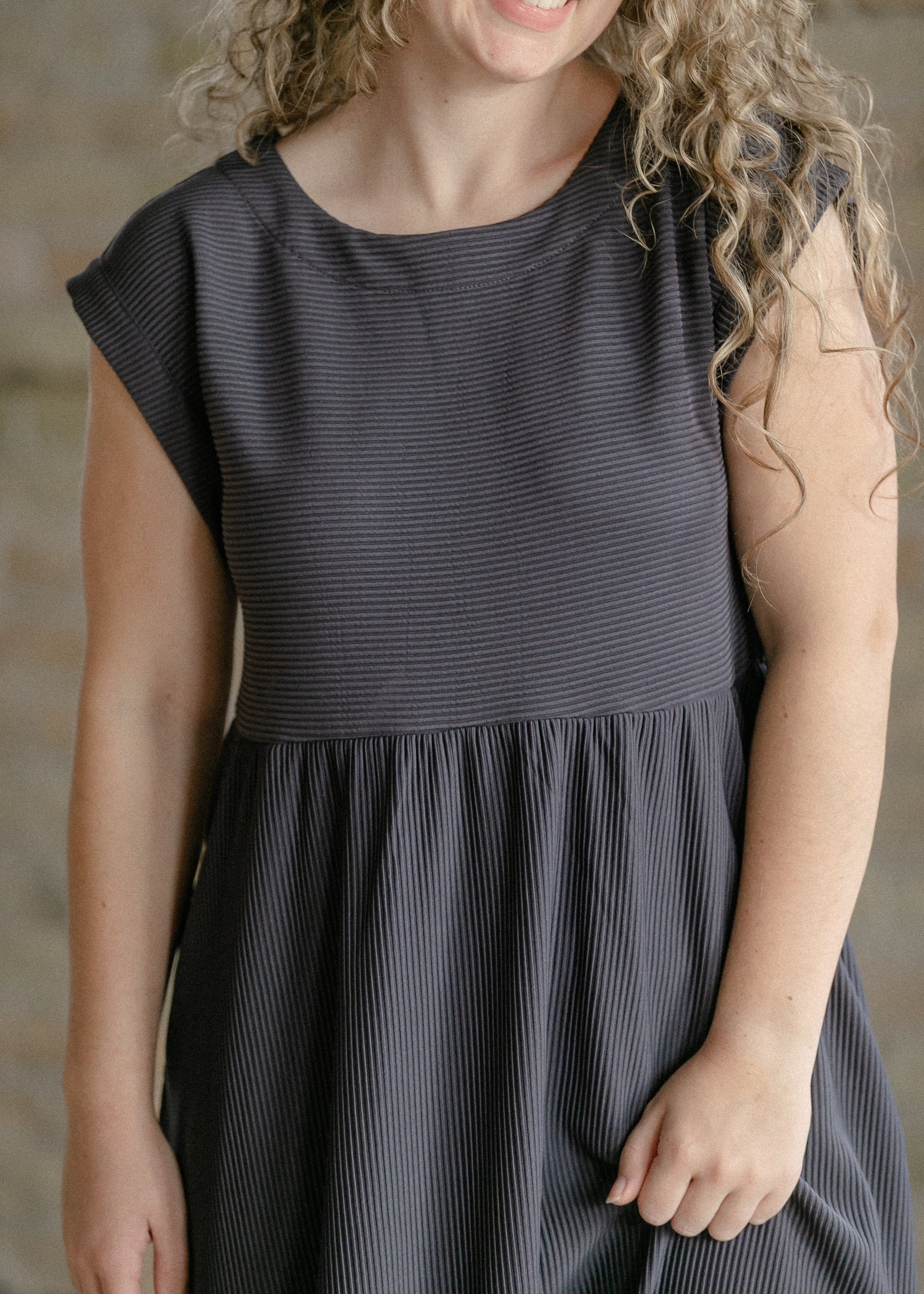 Olivia A-line Solid Midi Dress IC Dresses